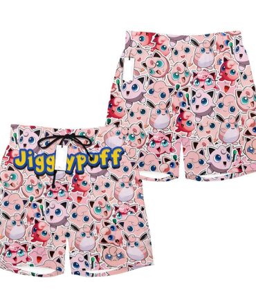 Jigglypuff Patterned Swim Shorts For Kids - Fun & Stylish Beachwear