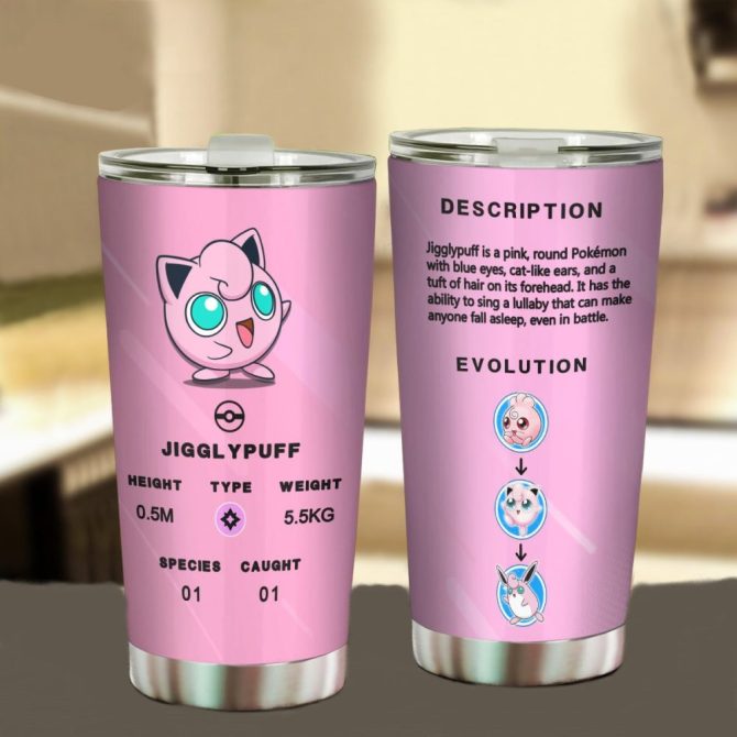 Jigglypuff Insulated Tumbler - Cute Pink Pokémon Design For Hot & Cold Drinks