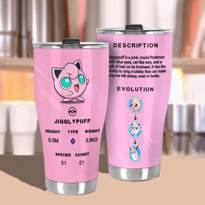 Jigglypuff Insulated Tumbler - Cute Pink Pokémon Design For Hot & Cold Drinks - Image 2