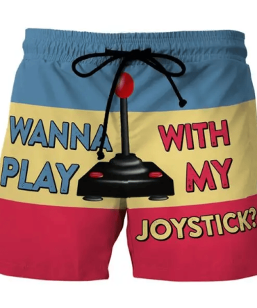 Retro Gaming Joystick Swim Trunks – Fun & Playful Beachwear For Gamers