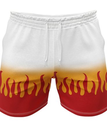 Men'S Flame Print Athletic Shorts - Bold, Comfortable, Perfect For Workouts & Summer Fun