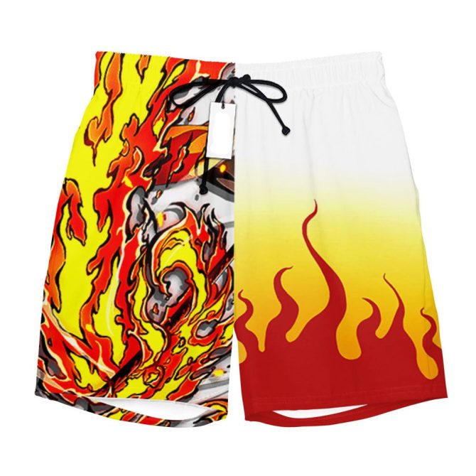 Men'S Fire Flame Swim Shorts - Bold Beachwear For Summer Fun & Style - Image 2
