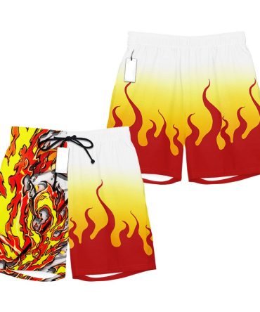 Men'S Fire Flame Swim Shorts - Bold Beachwear For Summer Fun & Style