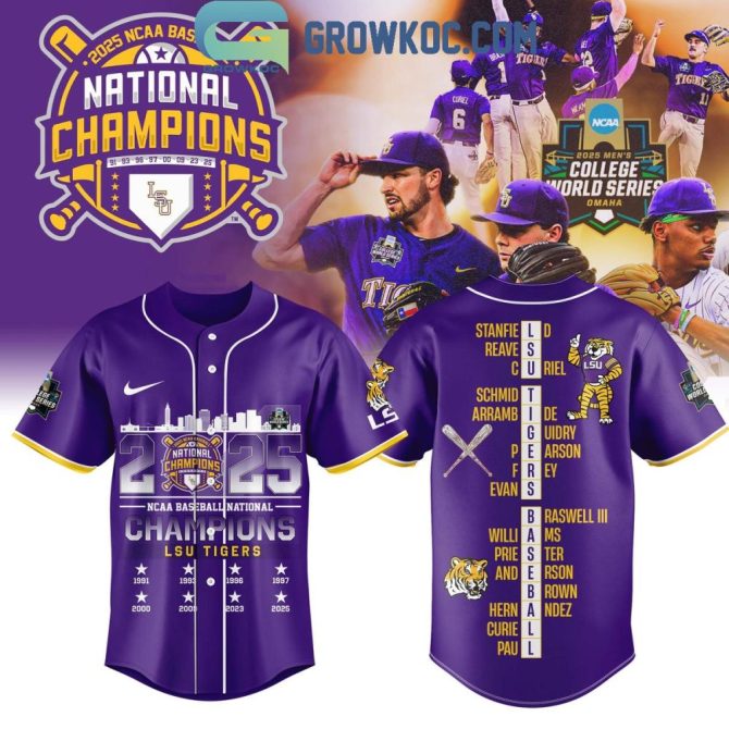 Limited Edition Lsu Tigers 2025 Ncaa Baseball Champions Jersey – Celebrate Victory In Style!