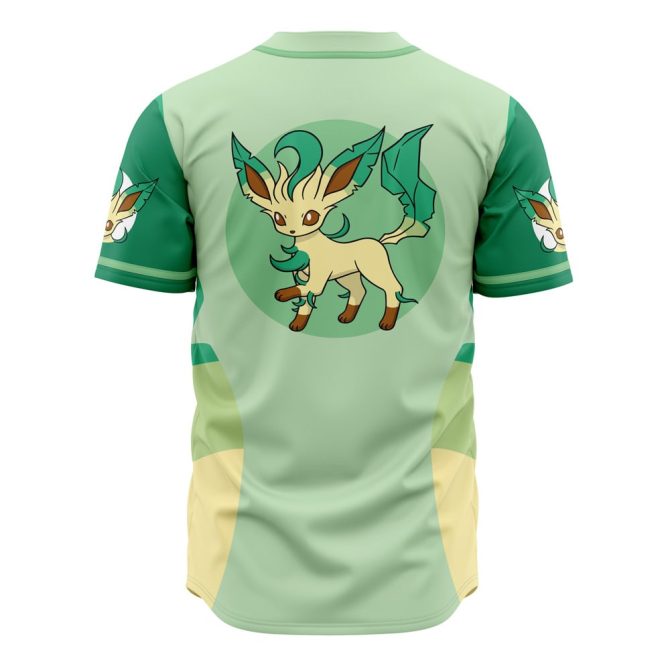 Leafeon Baseball Jersey - Stylish Green Anime Fan Gear For Pokémon Lovers - Image 2