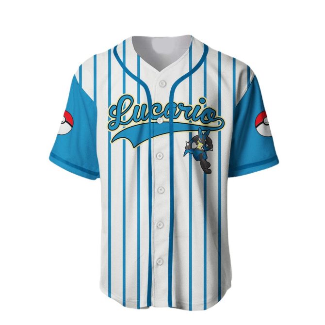 Stylish Lucario Baseball Jersey – Perfect For Pokémon Fans! Unisex Design, Comfortable Fit, Great Gift Idea! - Image 2