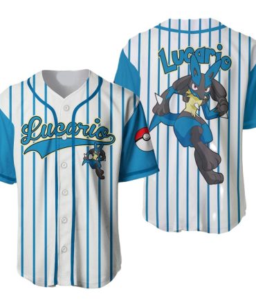 Stylish Lucario Baseball Jersey – Perfect For Pokémon Fans! Unisex Design, Comfortable Fit, Great Gift Idea!