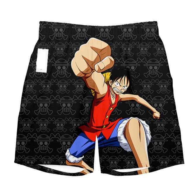 Anime Swim Trunks - Luffy Design , Men'S Quick-Dry Beach Shorts , Perfect For Fans - Image 3
