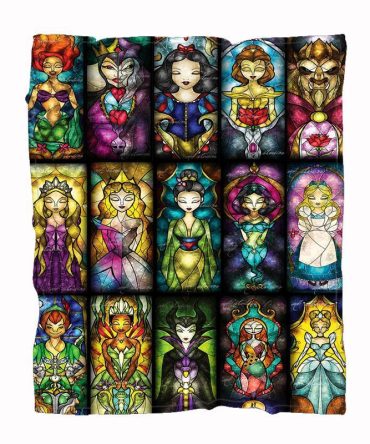 Enchanting Stained Glass Princess Blanket - Cozy, Colorful & Magical Decor