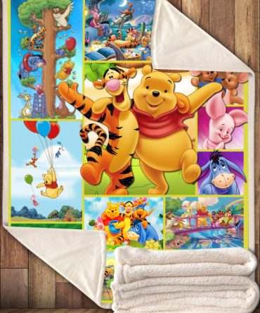 Cozy Winnie The Pooh & Friends Fleece Blanket - Kids' Cartoon Bedspread For Playful Comfort