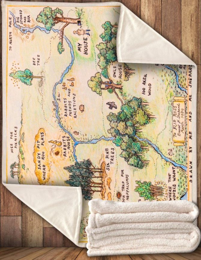 Cozy 100 Acre Wood Map Blanket – Perfect For Kids & Storytime Adventures - Image 2