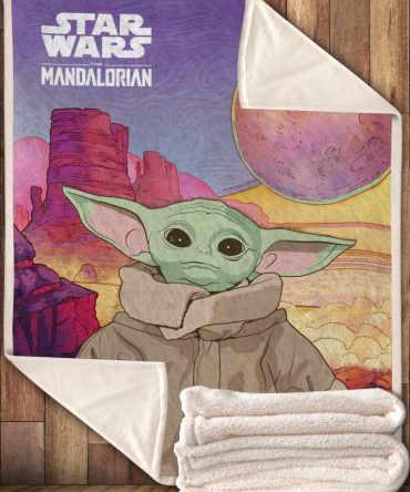 Cozy Star Wars Mandalorian Baby Yoda Blanket - Soft Fleece Throw For Fans