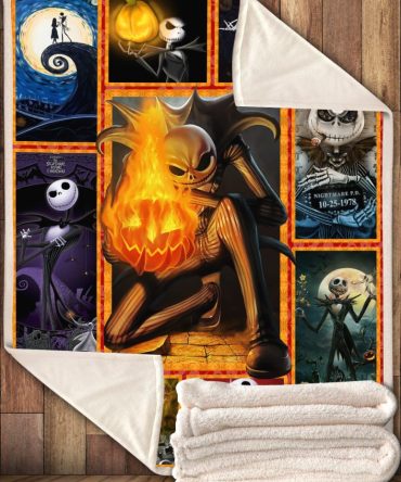 Cozy Nightmare Before Christmas Fleece Blanket - Jack Skellington Halloween Throw
