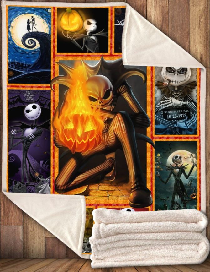 Cozy Nightmare Before Christmas Fleece Blanket - Jack Skellington Halloween Throw