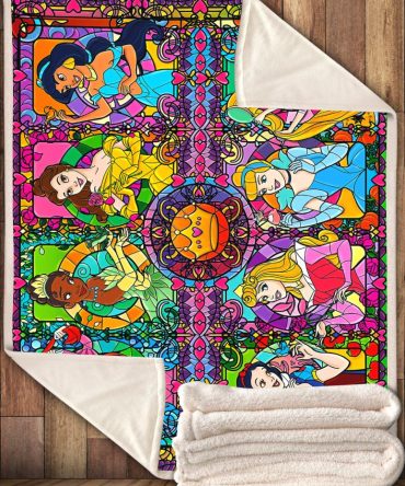 Cozy Princess Stained Glass Throw Blanket - Vibrant Colors & Soft Comfort For Kids & Adults