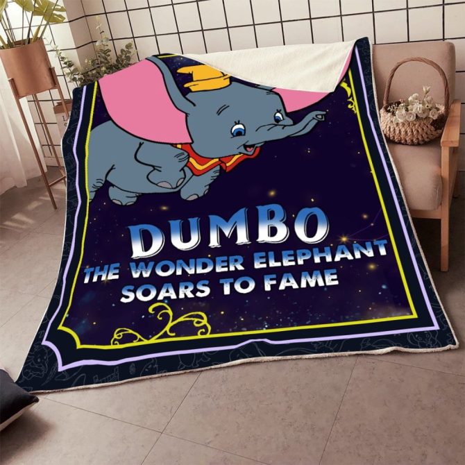 Cozy Dumbo Fleece Throw Blanket - Soft, Warm & Adorable Elephant Design For Kids & Disney Fans - Image 2