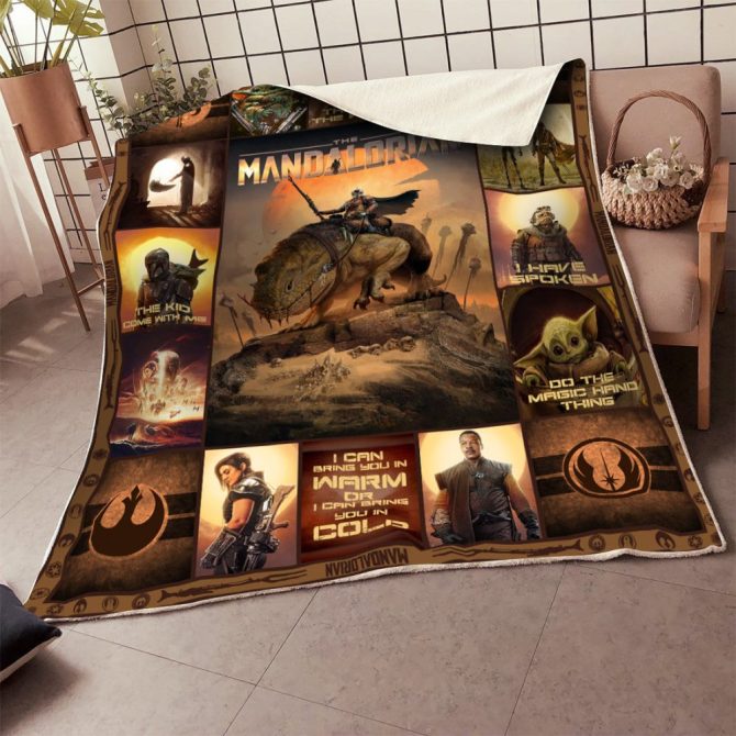 Cozy Fleece Blanket With Iconic Mandalorian & Baby Design – Perfect Gift For Star Fans - Image 2