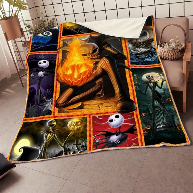 Cozy Nightmare Before Christmas Fleece Blanket - Jack Skellington Halloween Throw - Image 2