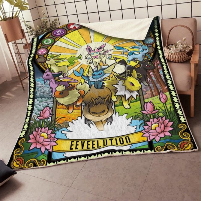 Cozy Eeveelution Fleece Blanket – Vibrant Pokémon Design, Perfect For Fans! - Image 3
