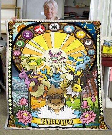 Cozy Eeveelution Fleece Blanket – Vibrant Pokémon Design, Perfect For Fans!