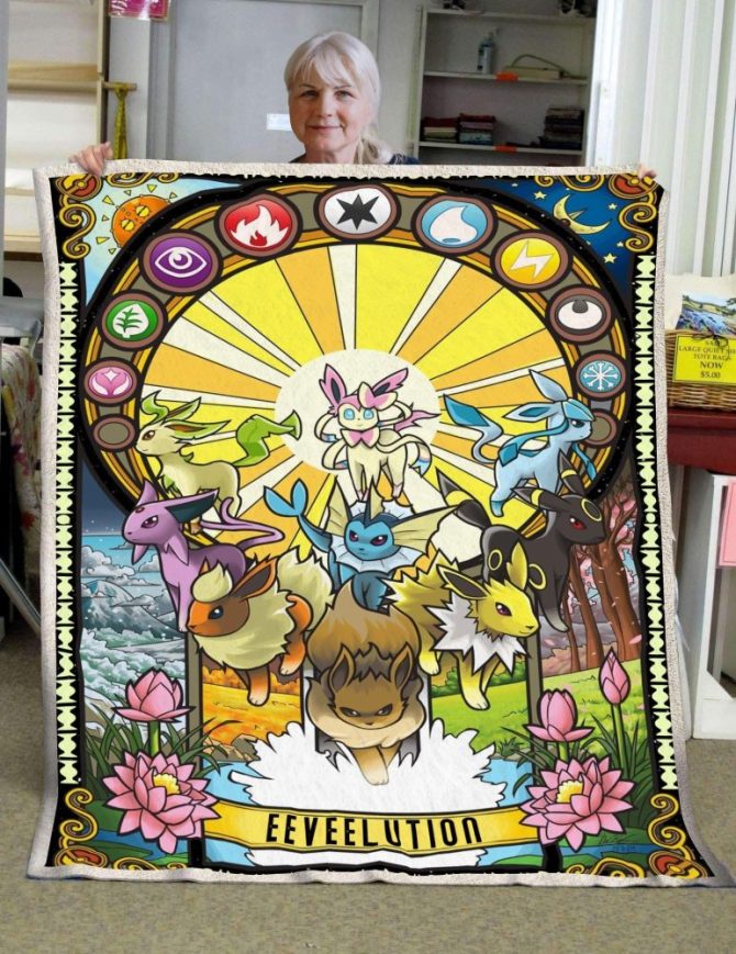Cozy Eeveelution Fleece Blanket – Vibrant Pokémon Design, Perfect For Fans!