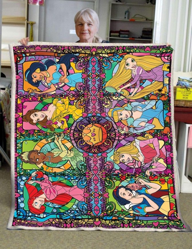 Cozy Princess Stained Glass Throw Blanket - Vibrant Colors & Soft Comfort For Kids & Adults - Image 2