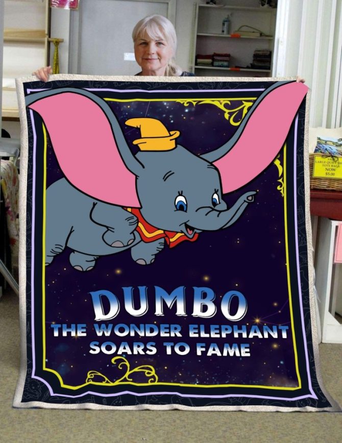 Cozy Dumbo Fleece Throw Blanket - Soft, Warm & Adorable Elephant Design For Kids & Disney Fans - Image 3