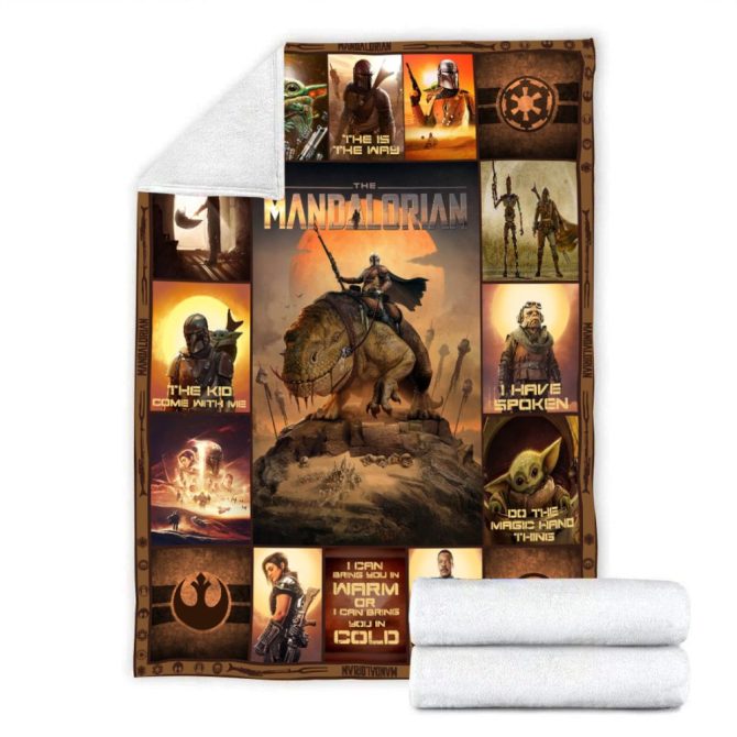 Cozy Fleece Blanket With Iconic Mandalorian & Baby Design – Perfect Gift For Star Fans - Image 4