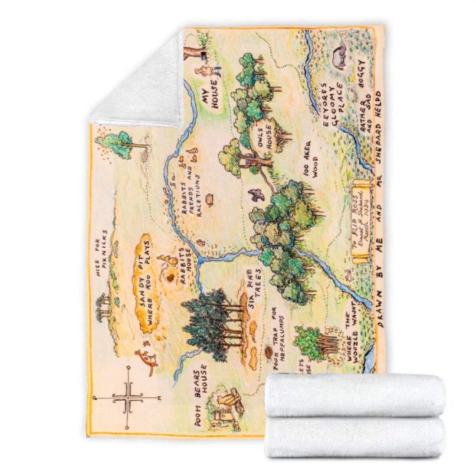 Cozy 100 Acre Wood Map Blanket – Perfect For Kids & Storytime Adventures - Image 4
