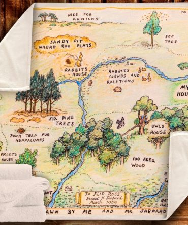 Cozy 100 Acre Wood Map Blanket – Perfect For Kids & Storytime Adventures