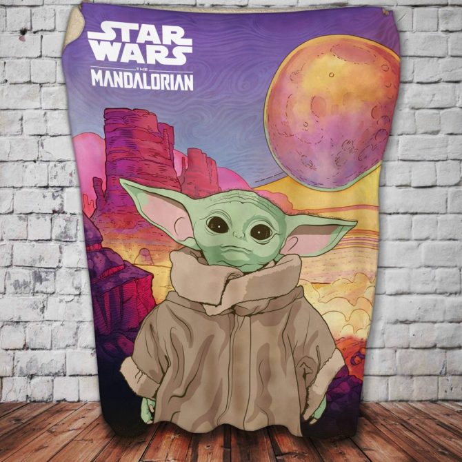 Cozy Star Wars Mandalorian Baby Yoda Blanket - Soft Fleece Throw For Fans - Image 4