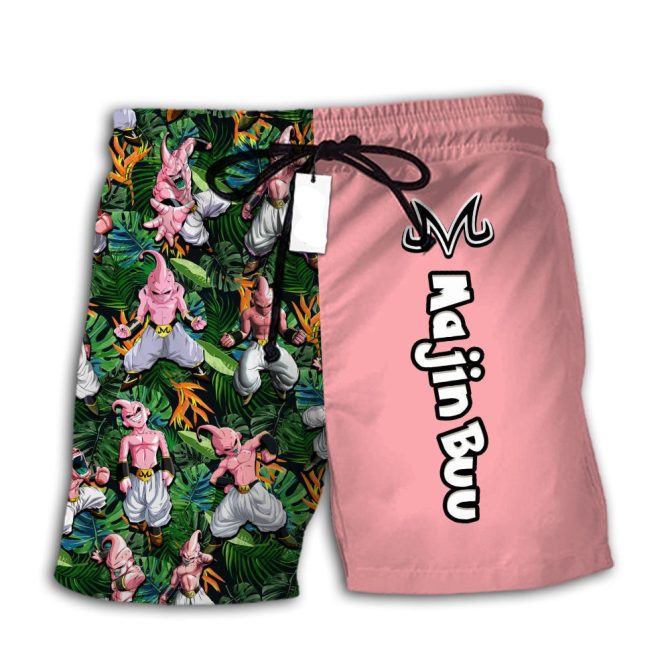 Majin Buu Anime Swim Trunks – Stylish Men'S Beachwear With Vibrant Design - Image 2