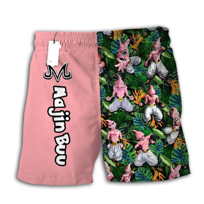 Majin Buu Anime Swim Trunks – Stylish Men'S Beachwear With Vibrant Design - Image 3