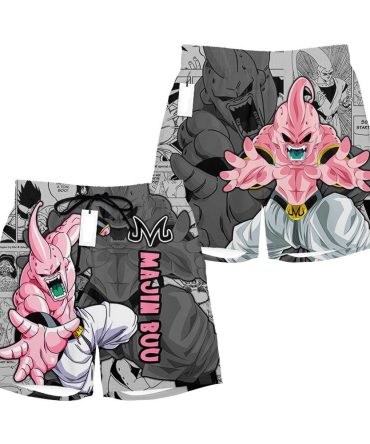 Majin Buu Anime Swim Shorts - Cool Comic Print Trunks For Summer Fun