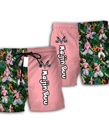 Majin Buu Anime Swim Trunks – Stylish Men'S Beachwear With Vibrant Design