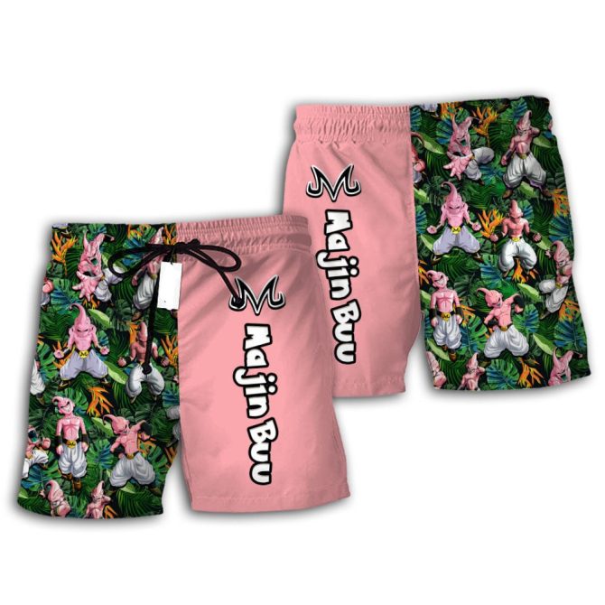 Majin Buu Anime Swim Trunks – Stylish Men'S Beachwear With Vibrant Design