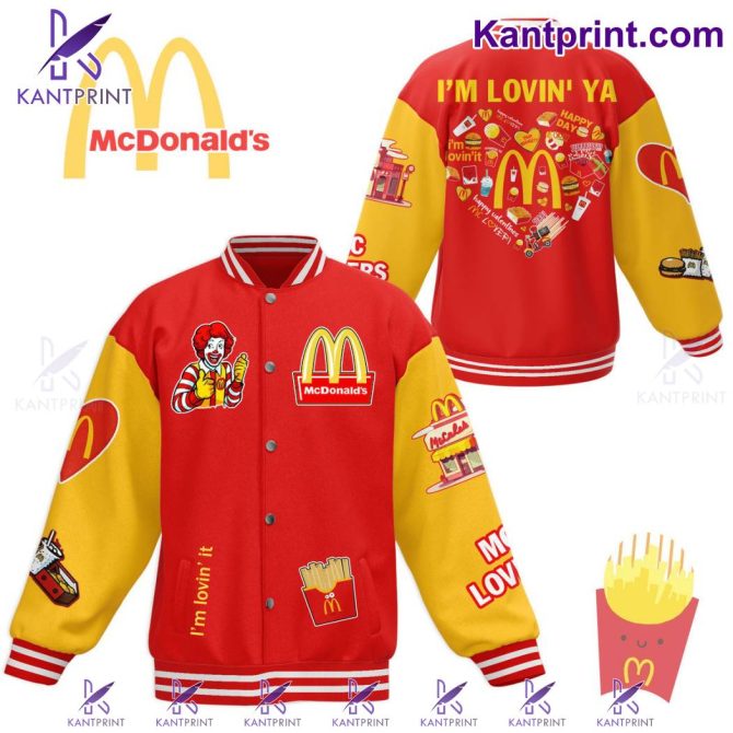 Retro Mcdonald'S Varsity Jacket - Iconic Design, Bold Colors, Limited Edition Collectible!