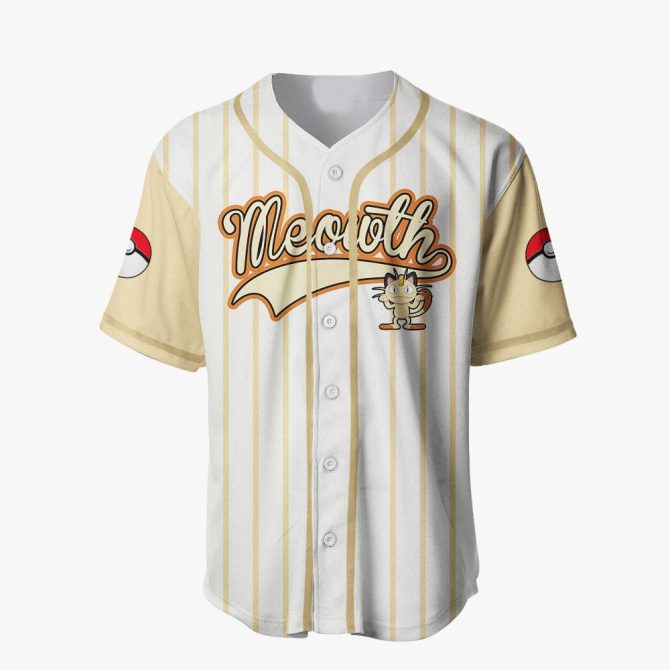 Meowth Baseball Jersey T-Shirt - Cute Anime Design For Fans & Collectors - Image 2