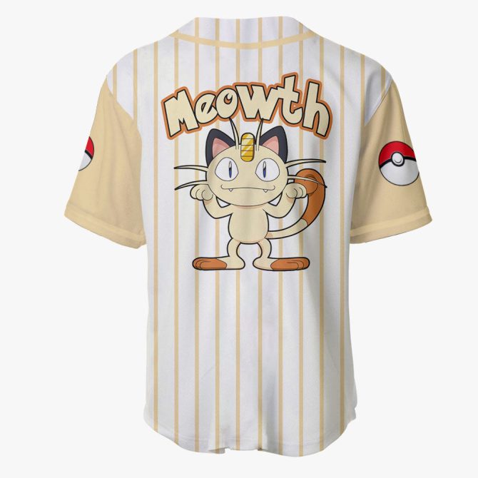Meowth Baseball Jersey T-Shirt - Cute Anime Design For Fans & Collectors - Image 3