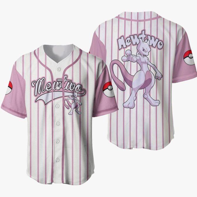 Stylish Mewtwo Baseball Jersey – Perfect Gift For Pokémon Fans!