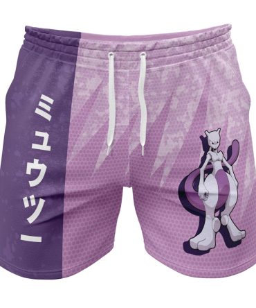 Men'S Purple Anime Character Graphic Swim Shorts – Trendy Summer Beachwear