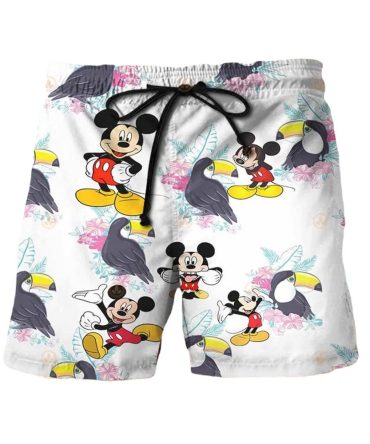 Men'S Fun Cartoon Print Swim Trunks - Vibrant Summer Beachwear Shorts