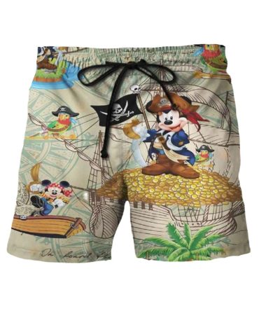 Kids Pirate Adventure Swim Trunks - Fun Cartoon Design Beach Shorts For Boys