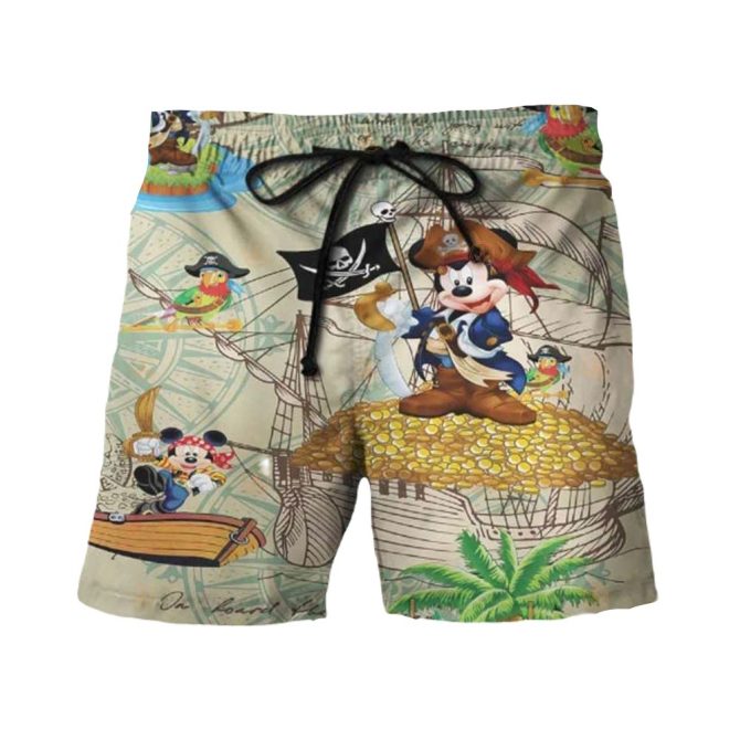 Kids Pirate Adventure Swim Trunks - Fun Cartoon Design Beach Shorts For Boys