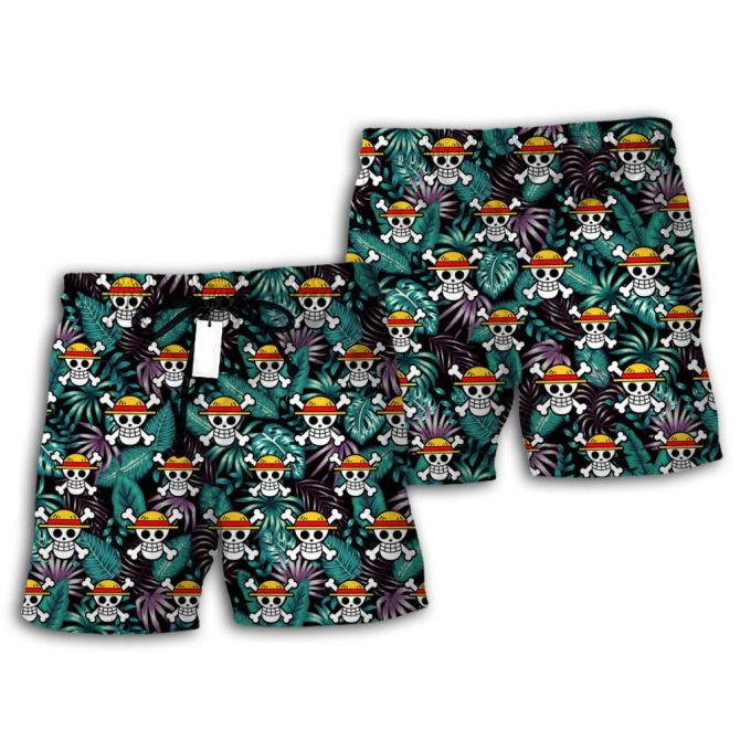 Vibrant Skull Pattern Board Shorts - Beachwear Essentials For Bold Style