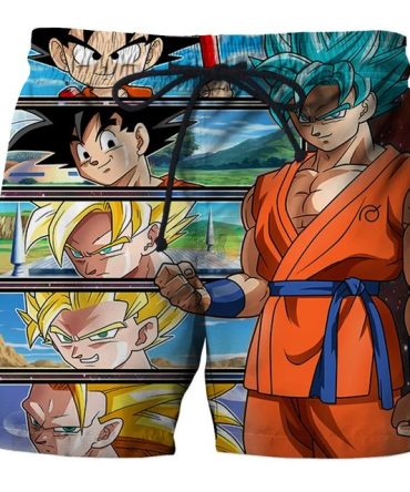 Dragon Ball Z Men'S Summer Beach Shorts - Anime Goku Swim Trunks