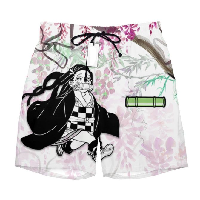 Anime Floral Swim Shorts - Lightweight, Comfortable & Stylish Beachwear For Fans - Image 2