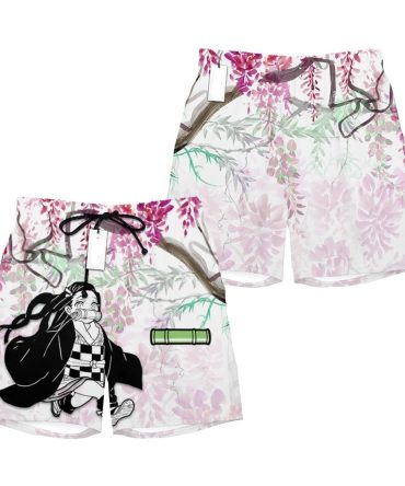 Anime Floral Swim Shorts - Lightweight, Comfortable & Stylish Beachwear For Fans