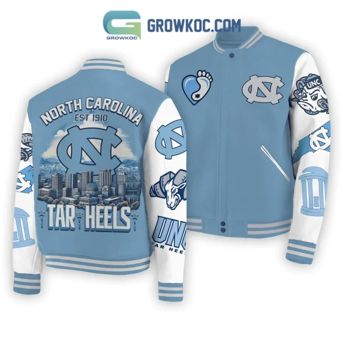 Unc Tar Heels Varsity Jacket - Stylish Blue Bomber For Fans , Limited Edition
