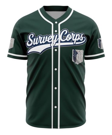 Survey Corps Baseball Jersey - Stylish Green Anime Fan Apparel For Men & Women